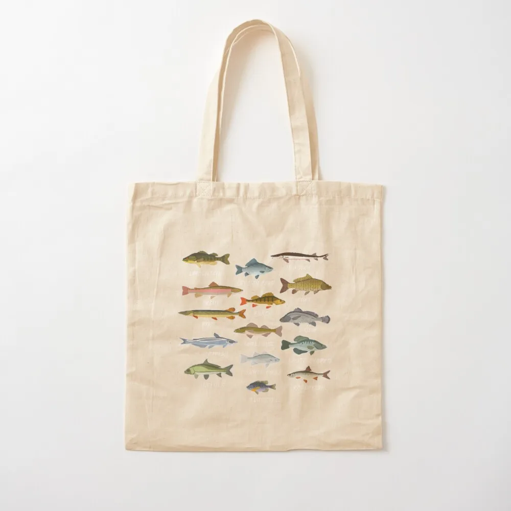 Types Of Freshwater Fish Species Fishing Tote Bag