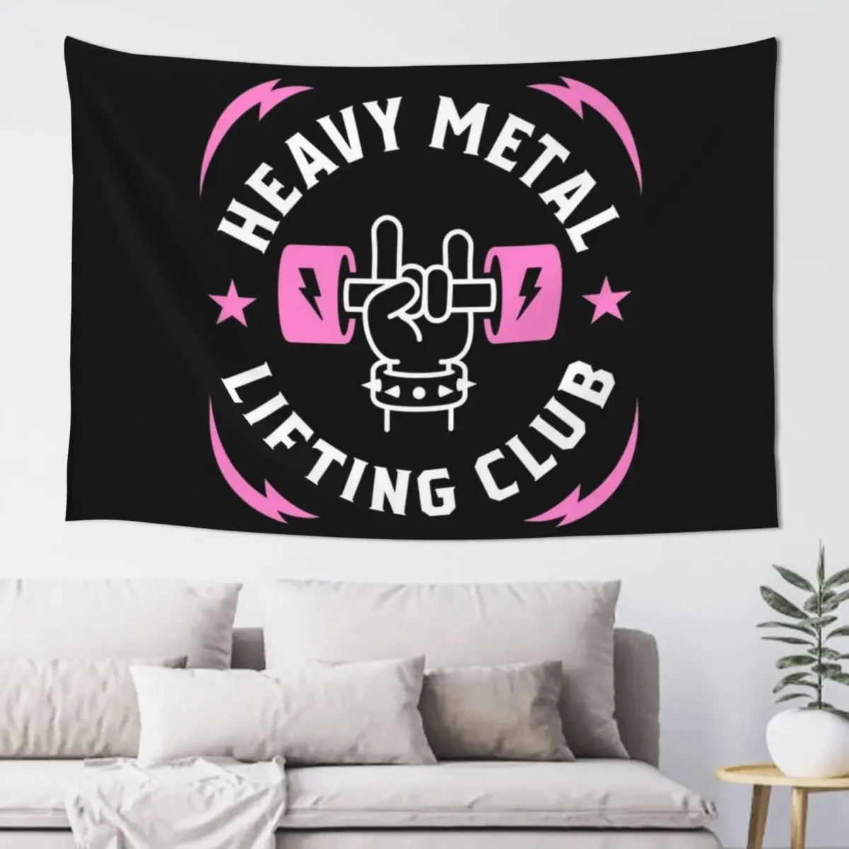 

Heavy Metal Lifting Club (Pink) Tapestry Wall Art For Bedroom Tapestry