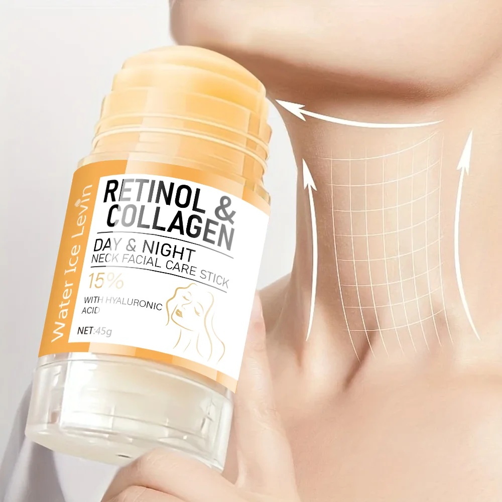 45g Retinol และ Collagen Day and Night Neck Cream Facial Stick, Hydrating, Moisturizing, ไม่เหนียวเหนอะหนะ, ดูดซับง่าย, อ่อนโยนและไม่ระคายเคือง, การดูดซึมลึก!