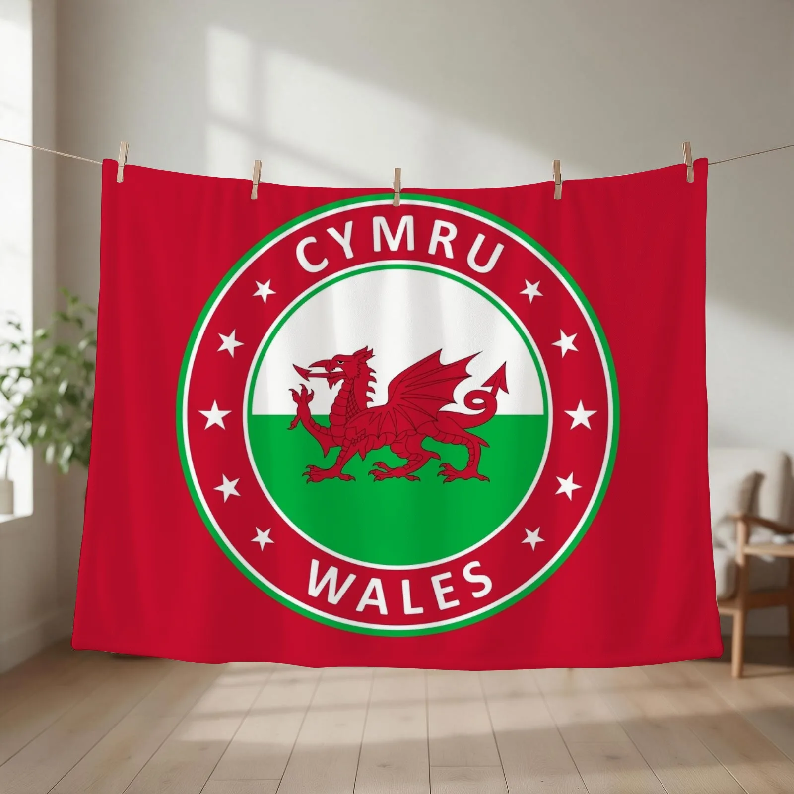 Wales, Cymru Throw Blanket Luxury Designer Vintage Luxury St Decorative Sofa Blankets
