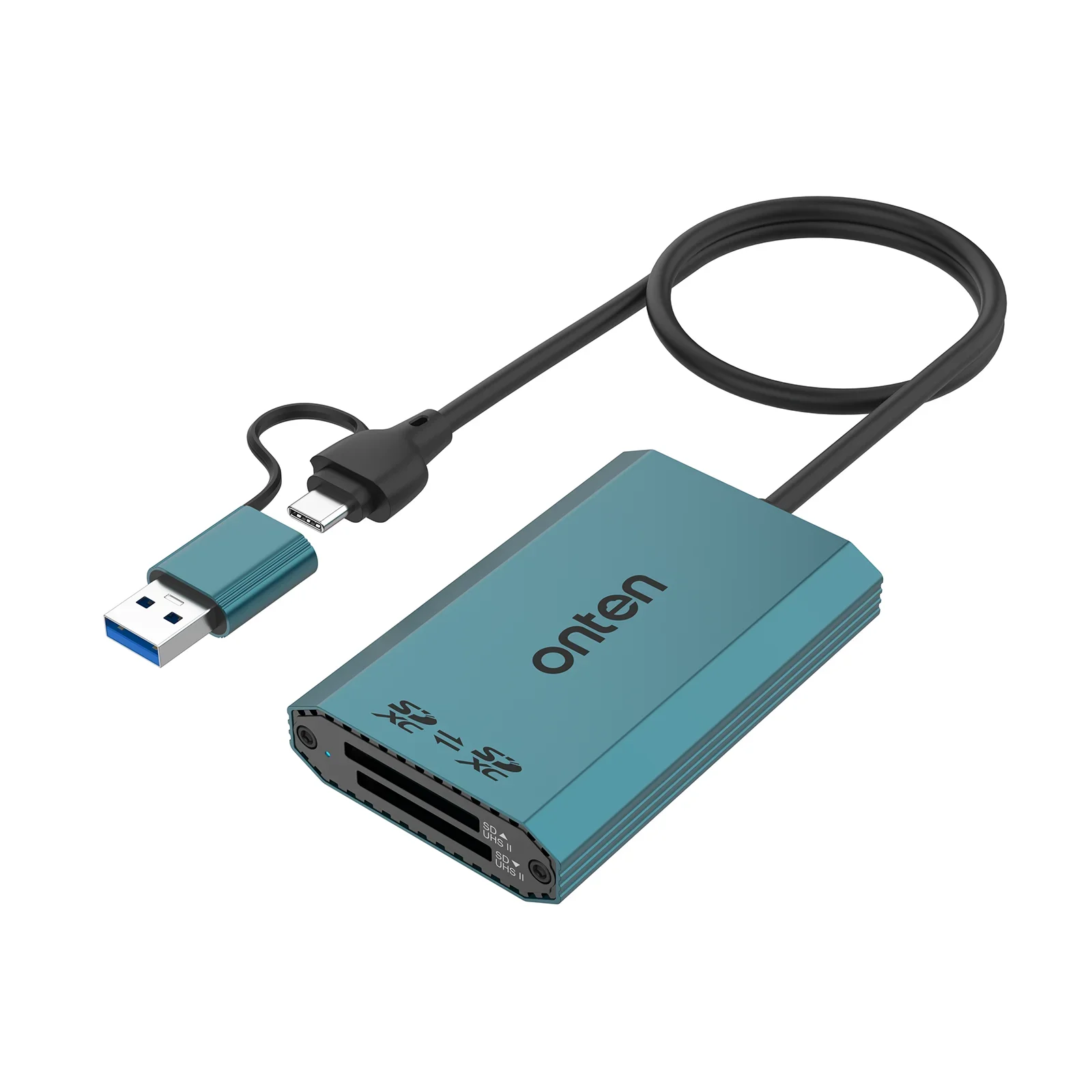 OTN-P5 Leitor de cartão, USB C e USB A, 5G HUB, USB 3.2 Gen 1, 5Gbps, SDXC, SDXC, 2 em 2