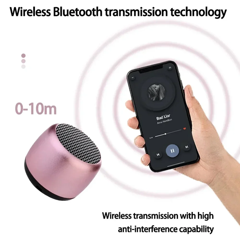 TWS Speakers Handfree Portable Cell Phone Bluetooth Wireless Speaker Small Subwoofer Bass Sound Box Mini Soundbox Metal