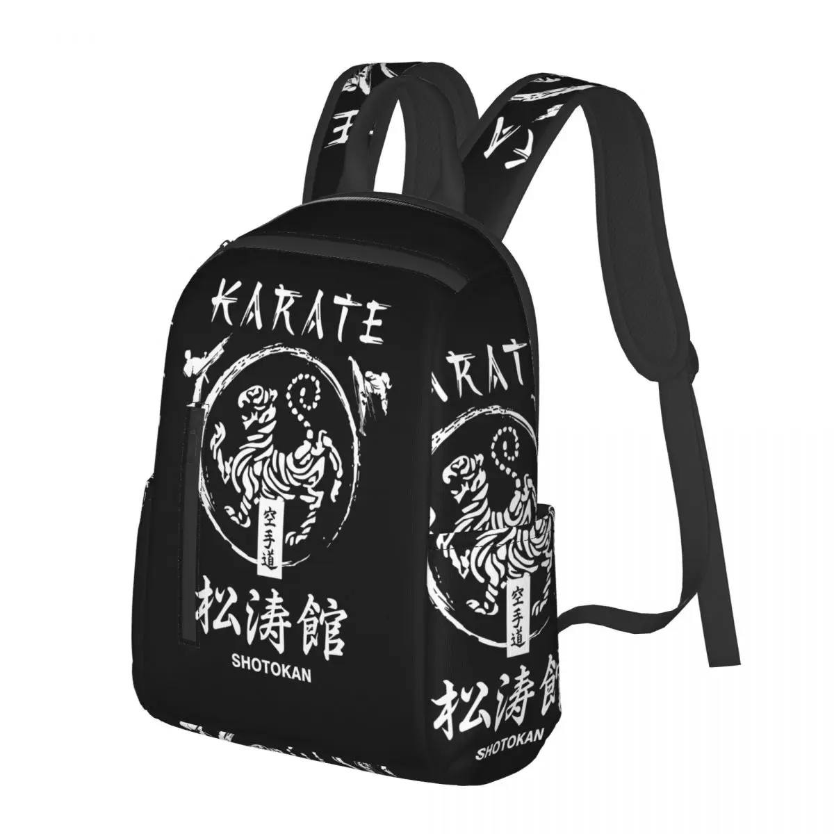 Shotokan Karate Symbol And Kanji White TextStudent Backpack School Bag Hiking Travel Daypack for Men Women Bookbag Shoulder Bags