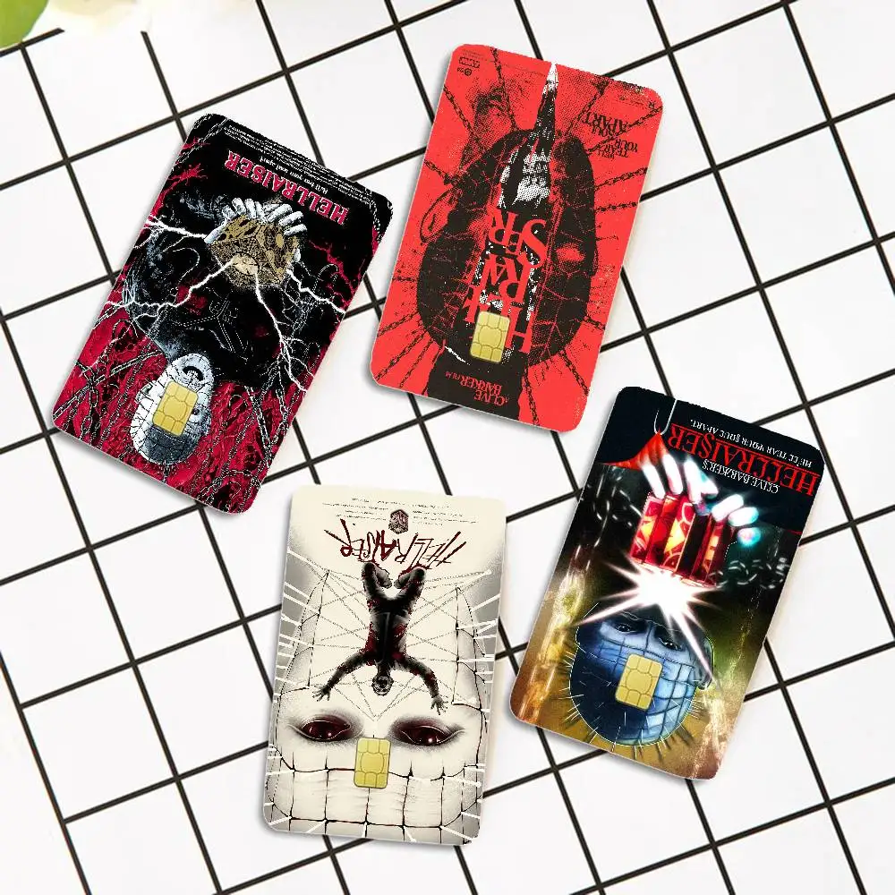 Classic H-Hellraiser Movie Anime Front Cover Film Sticker Skin for Credit Debit Card Small Large Chip