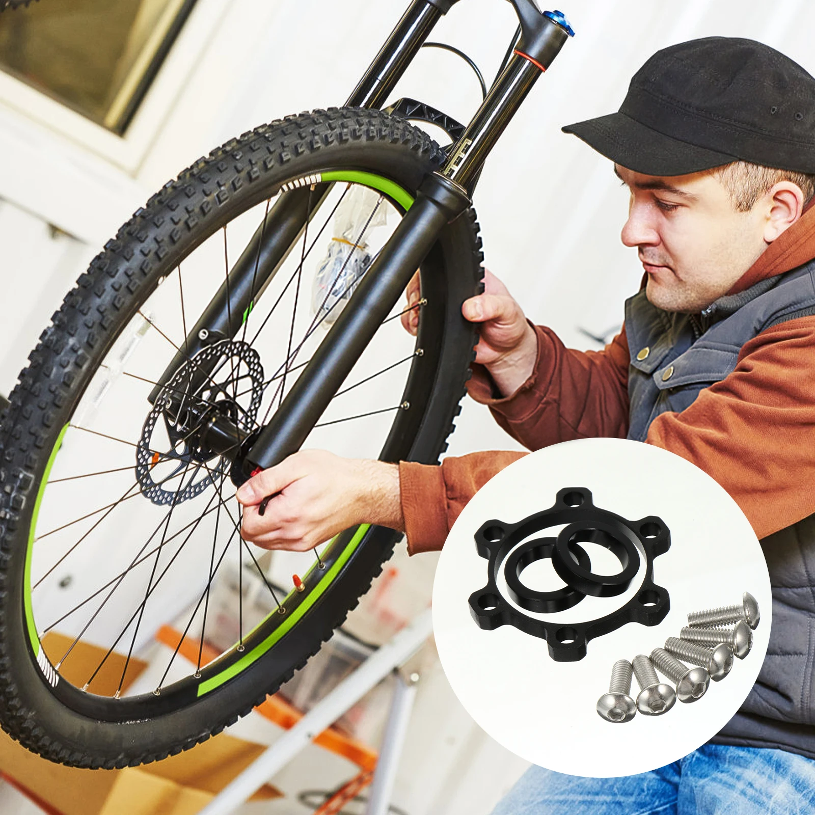 

1Set Conversion Spacer Disc Brake Adapter High Strength Durable Aluminum Alloy for Mountain Road Bike Supplies