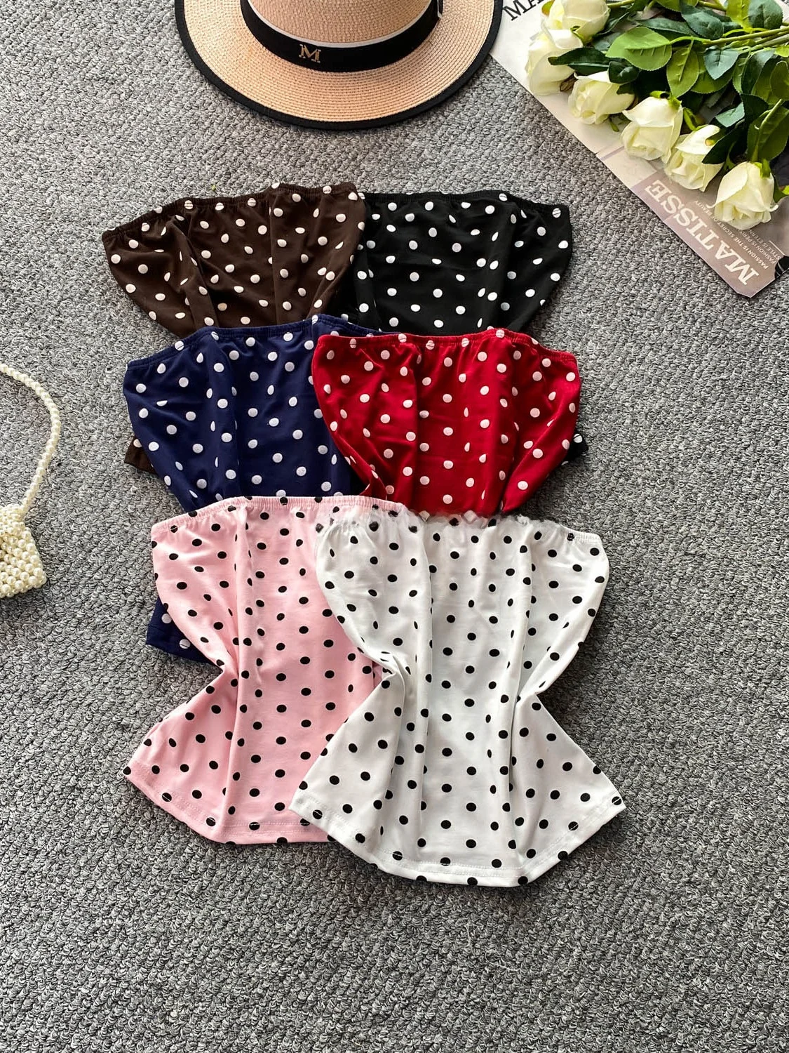 Black Polka Dot Wrap Chest Vest Women's Summer 2026 Slimming Outerwear Small Top Korean Style Short Length Print Design