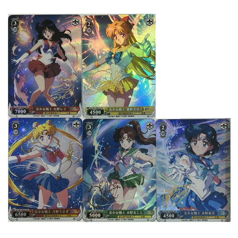 

5pcs/set Sailor Moon DIY self-made Color Flash Card Anime Game Collection Card Gift Toy 63*88mm