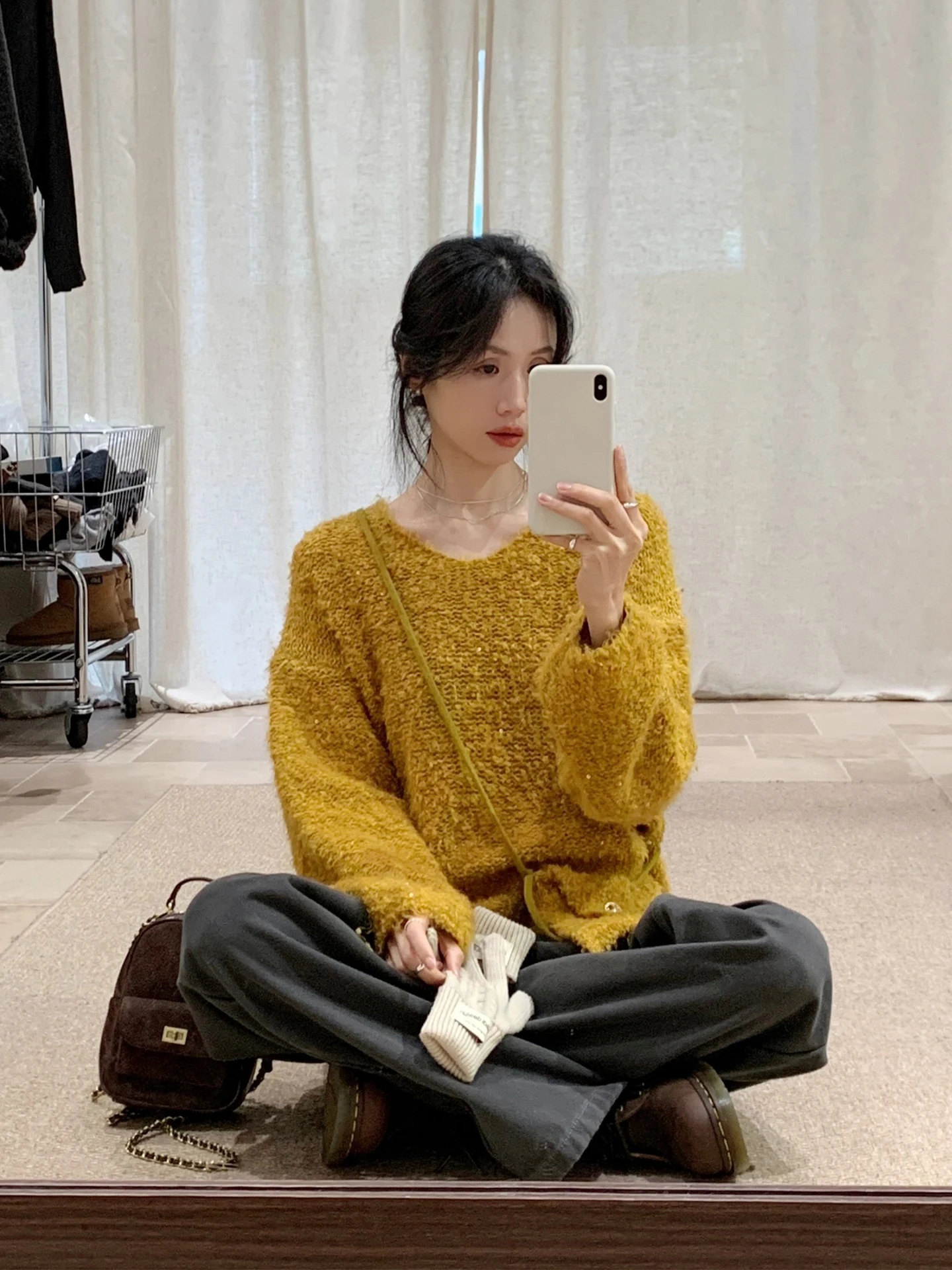 

Женский свободный вязаный свитер Laid-ba с длинными рукавами, весна 2026, модный, мягкий, нежный, в стиле кэжуал, для повседневной носки