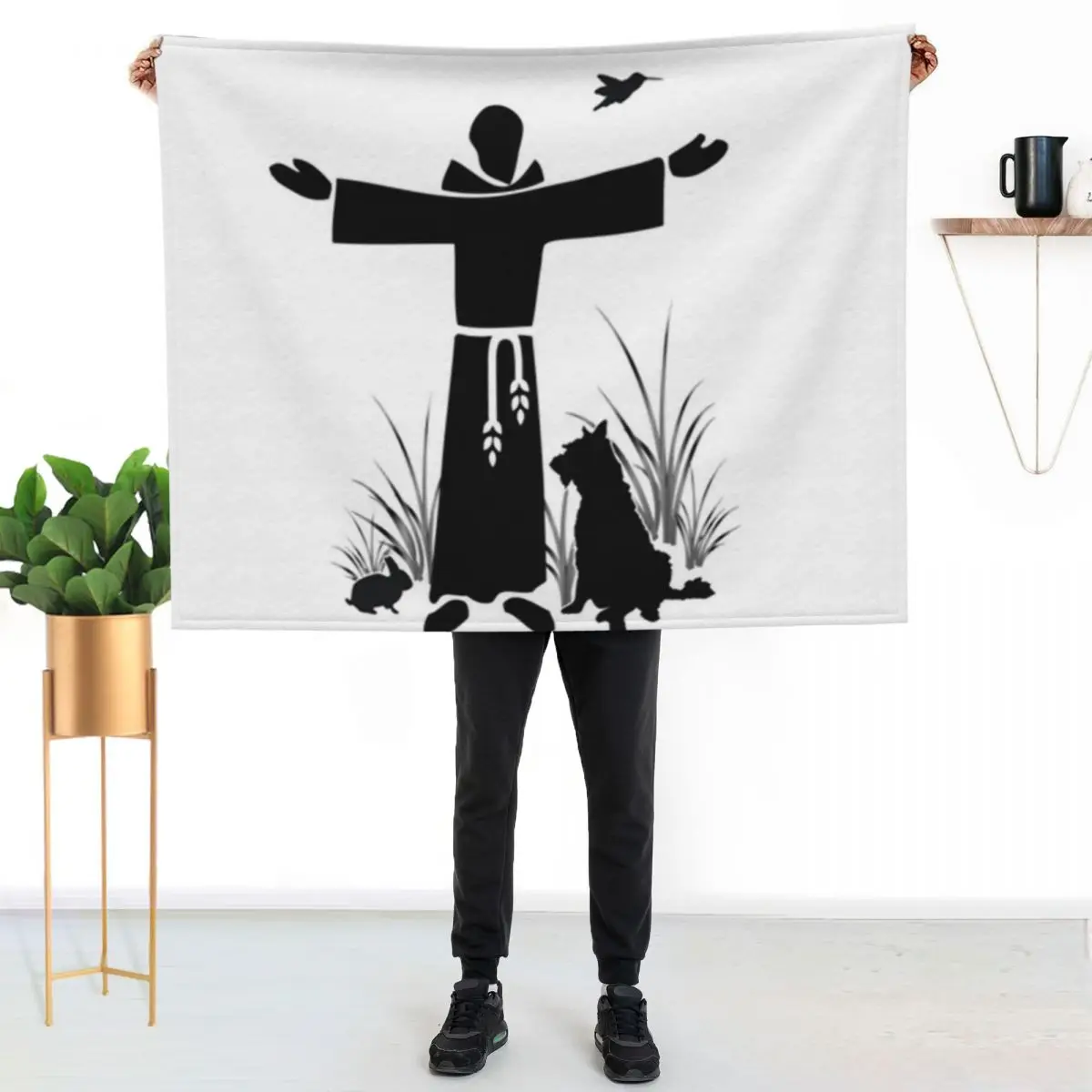 

Feast of St Francis of Assisi Throw Blanket Stylish Couch Blanket for Home Living Room
