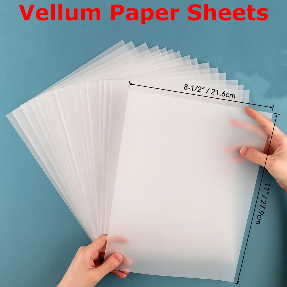 

30pcs/set 8.5*11inch Heat Resistant Translucent Vallum Paper Sheets Frosted Smooth for Stamping Embossing Dies Cutting Craft