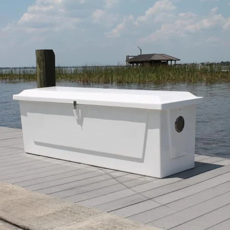 Outdoor High Quality Safety Storage Box Custom Frp Fiberglass Marina Accessories Boat Gear Dock Box Outdoor Furniture