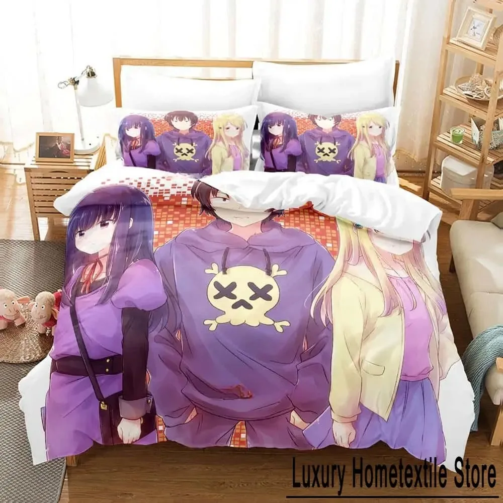 Kawaii Anime Hi Score Girl Bedding Set Single Twin Full Queen King Size Bed Set Adult Kid Bedroom Duvet cover Sets Home Textiles