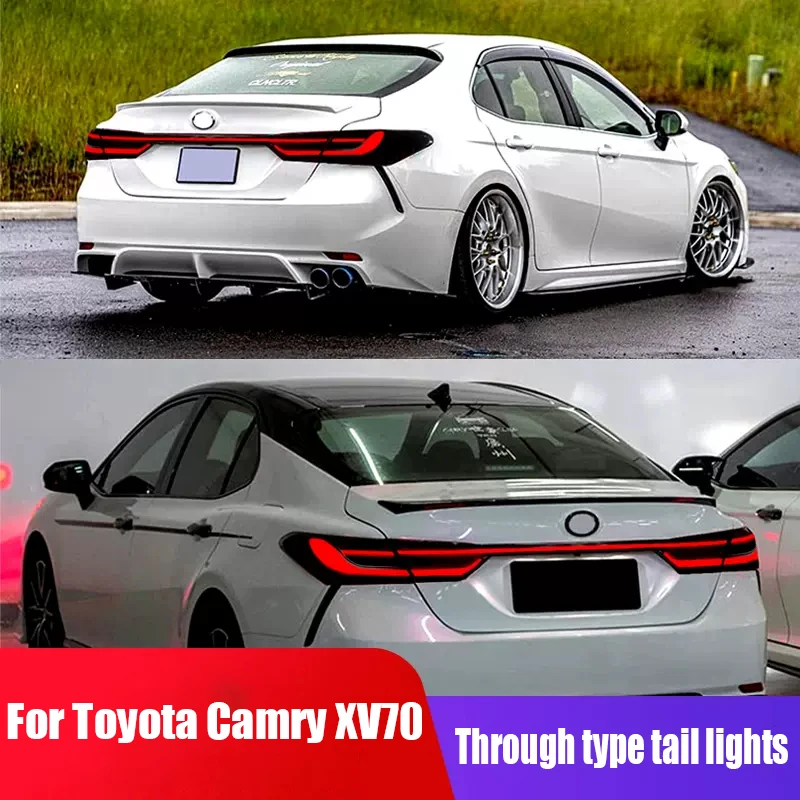 For Toyota Camry XV70 2018 2019 2020 2021 2023 Through type tail lights integrated through type rear tail lights flow direction