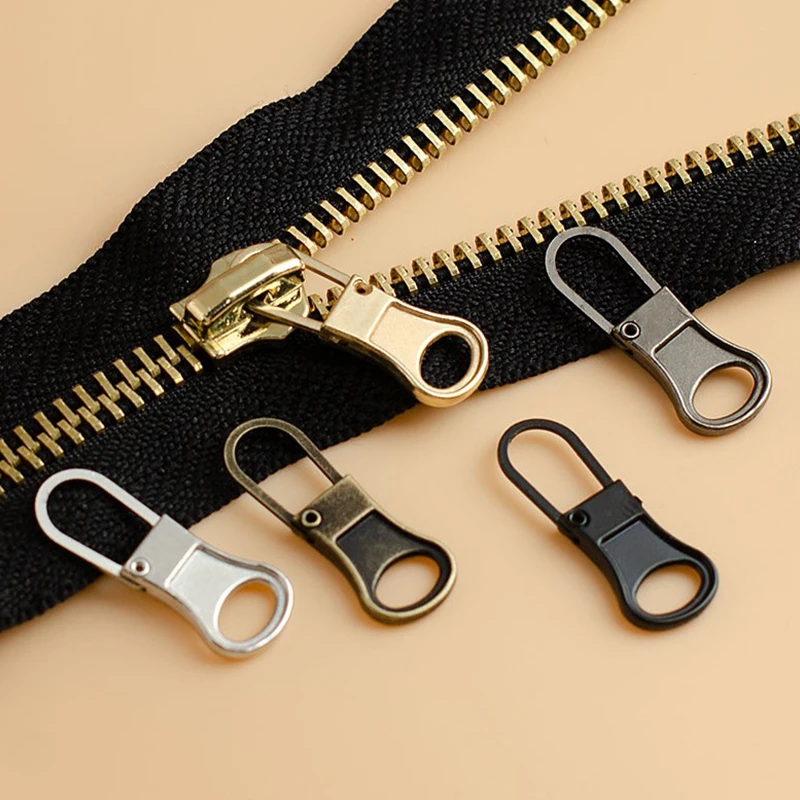 Detachable Zipper Pull Replacement Zipper Slider Puller Lock for Jacket Dress Luggage Bag Metal DIY Zipper Head Repair Kit