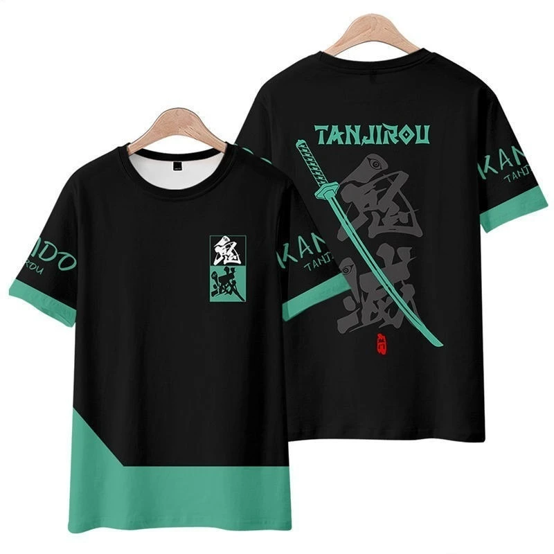 

2025 Demon Slayer T-shirt Summer Quick Drying Short Sleeved T-shirt Men's Fashion Anime 3D Printed T-shirt Street Casual T-shirt