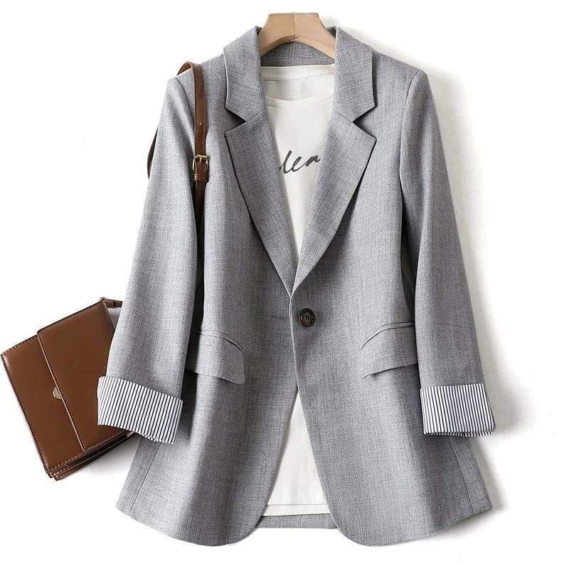 

Fashion Business Solid Blazer Women's Work Office Women's Long Sleeve Spring Casual Blazer Women's Jacket Korean Blazer Women