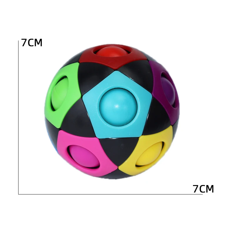 Antistress Fidget Toys Magic Cube Football Rainbow Stress Ball Cube 12 Hole Puzzle Cubo Speed Cubes Decompression Magic Ball