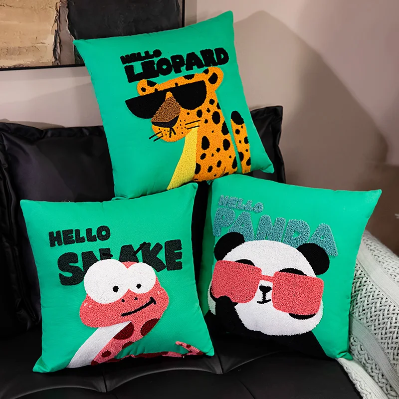 Zwierzęta Panda wąż lampart poduszka na sofę dekoracyjne poszewki na poduszki poduszki poszewki na poduszki 35cm/45cm do salonu, kanapy