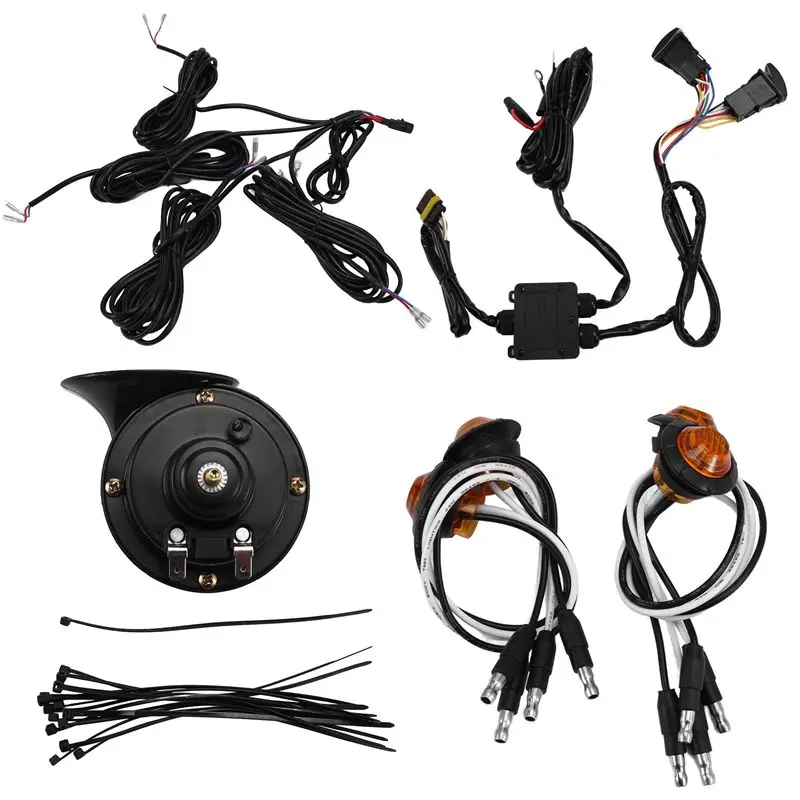 

Firmly UTV Turn Signal Kit,UTV ATV Street Legals Turn Signals, 110D Horn, Plug And Play Signal Light Kit,Horn Turn Signal