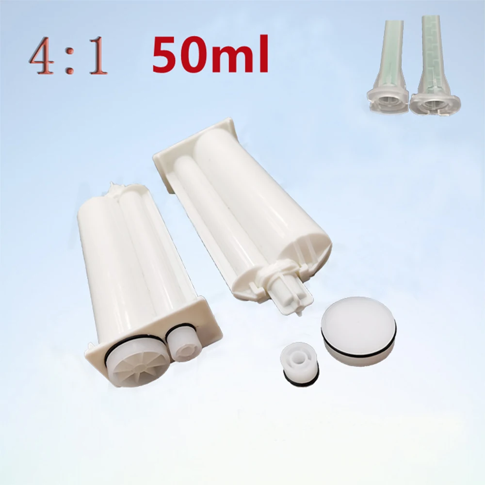 

50ml 4:1 ratio epoxy ab glue barrel with piston plug, ab glue dispenser gun empty cartridge