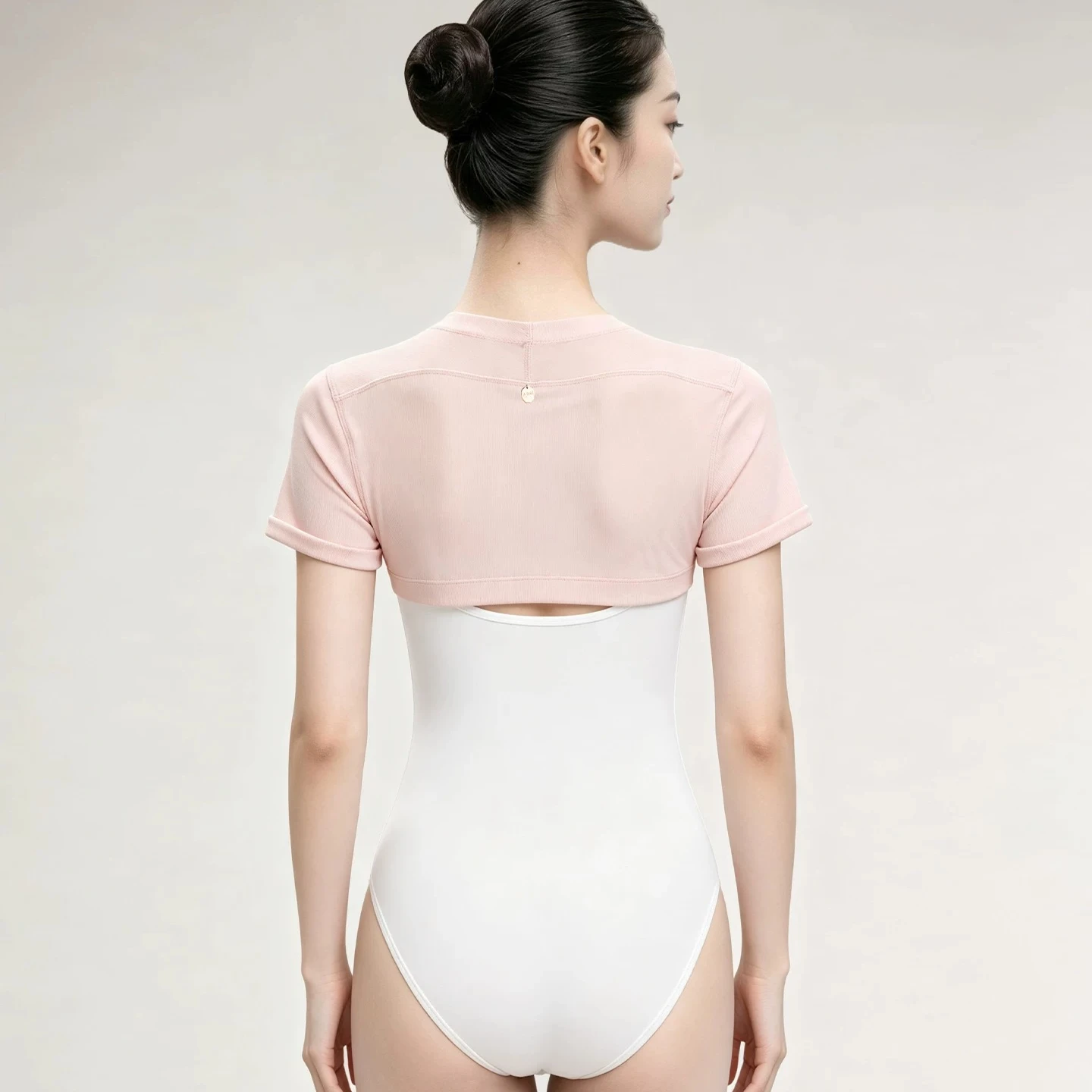 New Summer Soft Pink Short Sleeve Pad Practice Kung Fu Vest Ballet Cardigan Dance Shoulder Shrug view 2