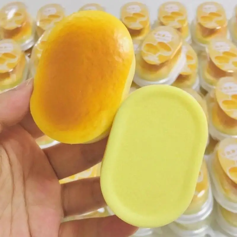 1 pçs aliviar espremer descompressão lento rebote brinquedo pegajoso bonito meio cozido queijo alívio de pressão macio dedo brinquedos