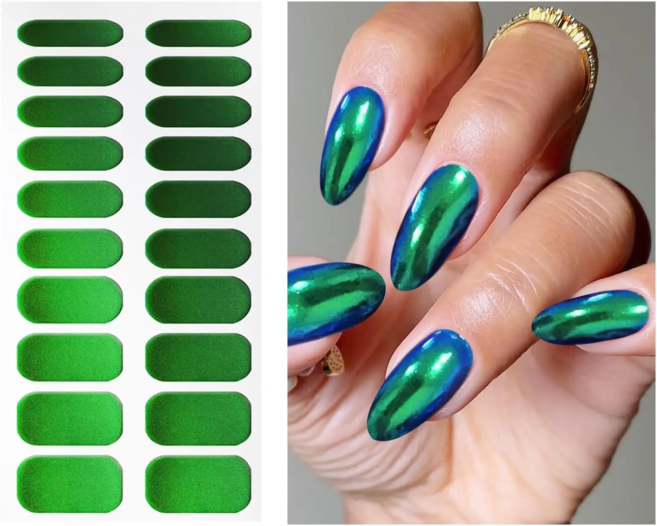 ジェルネイルステッカー グリッター ダークグリーン セミキュアジェルネイルストリップ ラップ UV/LED ネイルアート デザイン デコレーション アクセサリー