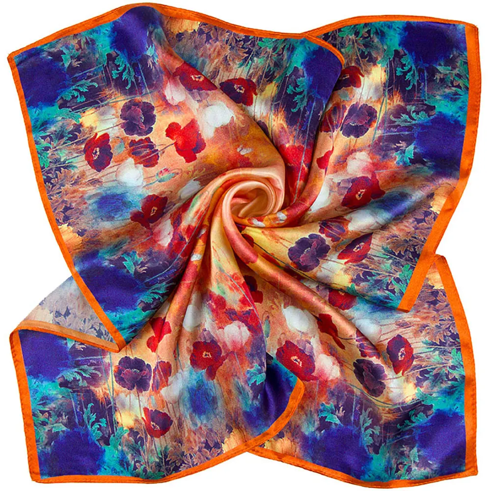 100% Pure Silk Scarf Women Bandana Female Head Scarf Women\'s Handkerchief Natural Silk Kid Neckerchief Top Pocket Square for Men