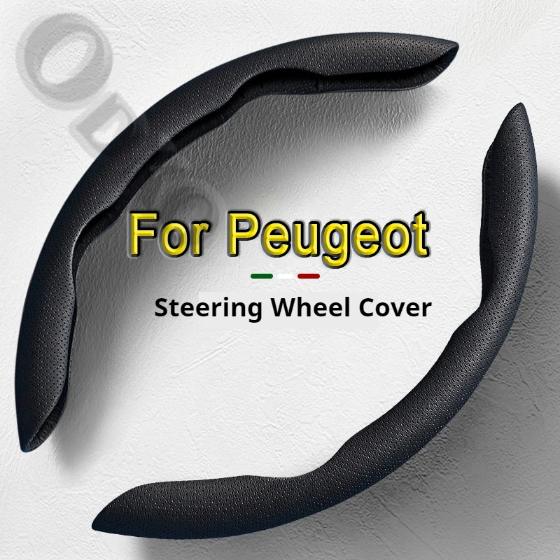 Steering Wheel Cover leather Non-slip Sweat-absorbing Special Steering wheel For Peugeot 2008  3008  408  308  508  308S   301