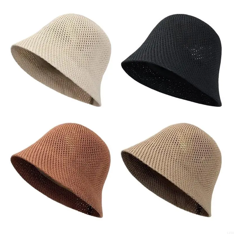 

L5YA Handmade Plain Hat Stylish Cloche Hat Crocheted Hat Handwoven Cloche Hat