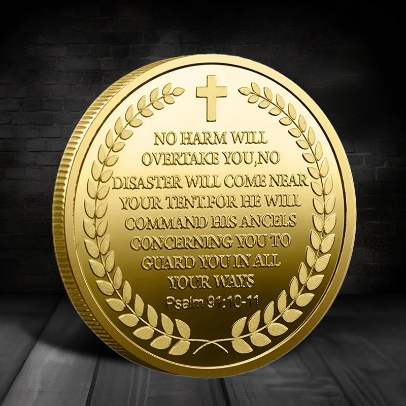 The Archangel Michael Gold plated Collectible Coin Archangel Guardian Angel Commemorative Coins view 5