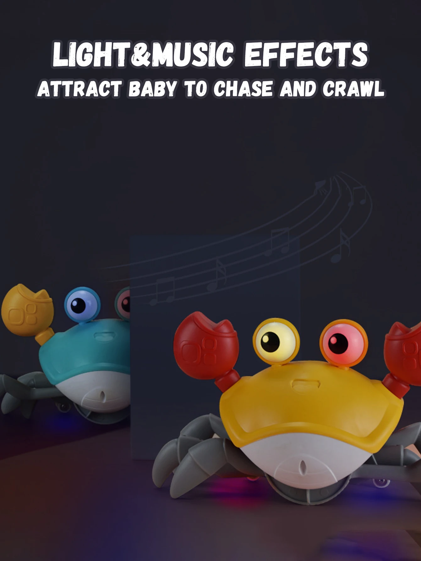 1Pcs Escape Crab Auto-sensing Function Children Crawling Avoiding Obstacles Electronic Pet With Music Baby Walking Toy