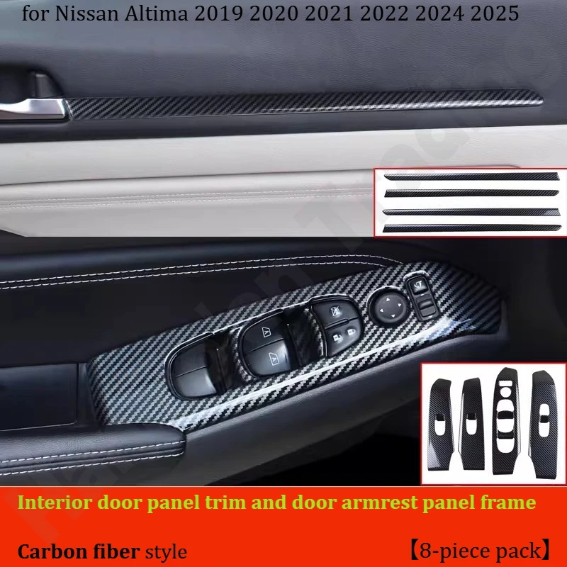 for Nissan Altima 2019 2020~2025 Door armrest panel frame/glass lift decorative sticker/interior modification view 4