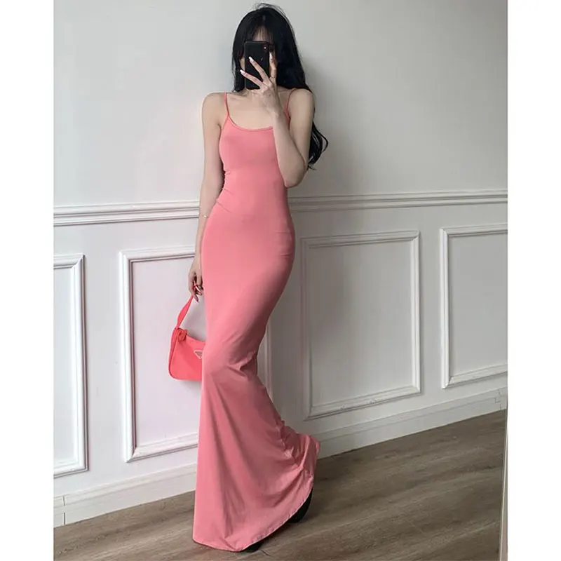 

Summer Fashion Office Lady Simplicity Elegant Solid Color Fishtail Skirt Women Clothing Casual Sexy Temperament Slip Dress