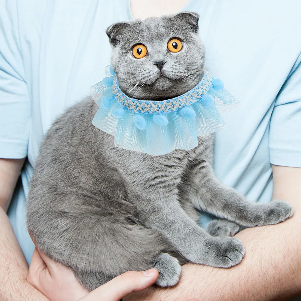 

2Pcs Lace Cat Collar Adjustable Decorative Pet Collar Comfortable Stylish Party Cat Accessory Dog Supply Pet Accessory