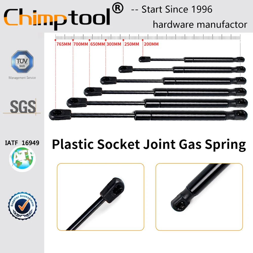 1 Pc Plastic Socket joint Gas Spring Shock Absorber Hydraulic Lift Support Strut Bar For Bed Car Furniture Can Customize