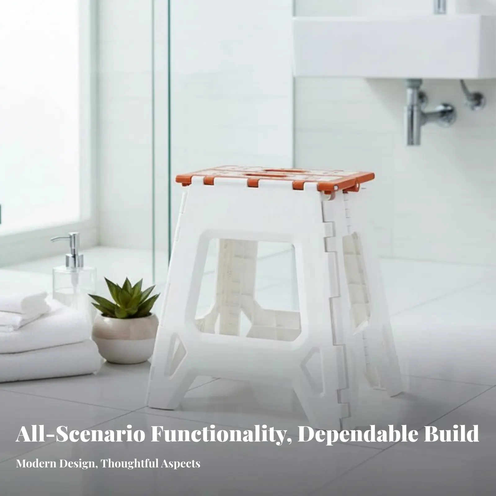 

Foldable Plastic Stool Foldable Design Telescopic Stool Space-Saving sturdyDuty for Homeowners, Parents, Bathroom, Camping