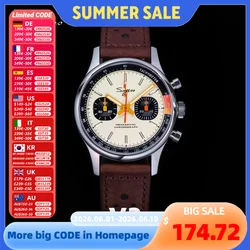 Sugess Watch of Men Chronograph Mechanical Wristwatches Tianjin ST19 Swanneck Movement Pilot Mens Watch Sapphire Crystal Gift V2