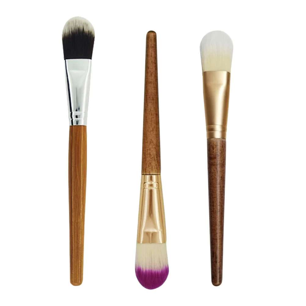 6개입 전문가용 페이스 마스크 브러쉬 천연 나무 손잡이 항자극 브리슬 브러쉬 세트 여행용 홈 스파 스킨케어