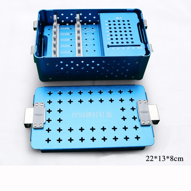 

Aluminum alloy PFNA lock nail box double-layer design disinfection box resistant to high temperature and high pressure disinfect