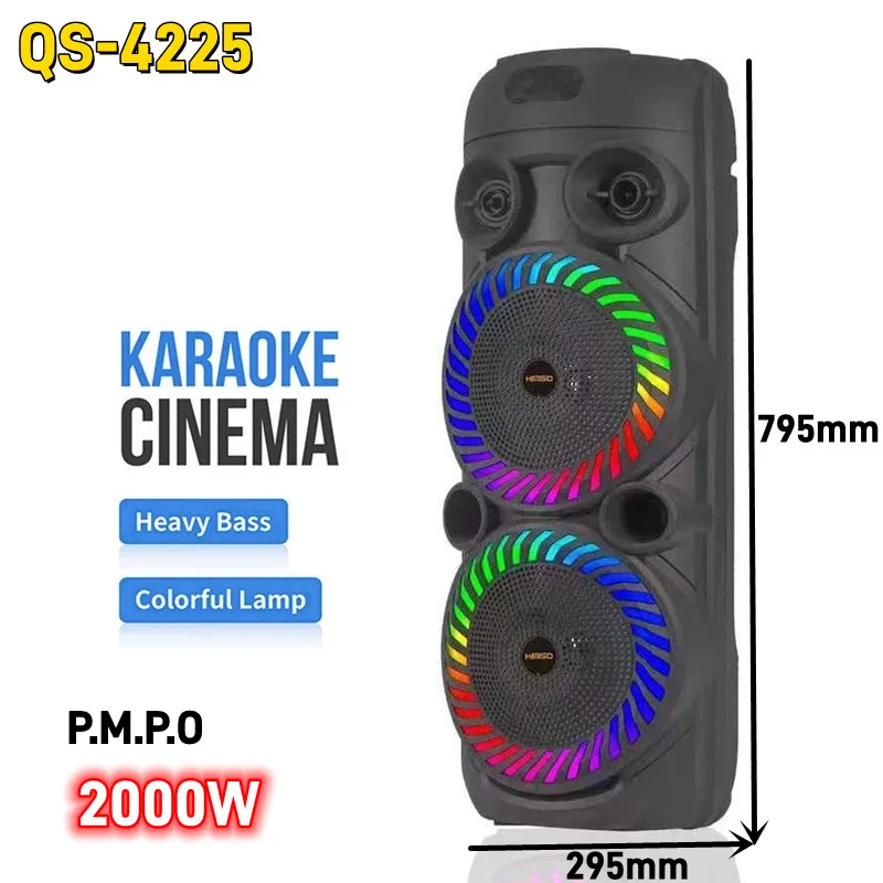 С дистанционным управлением/микрофоном, Bluetooth-динамик, двойной динамик, 8 дюймов, портативный беспроводной Многофункциональный караоке Kimiso дюймовый рупорный громкоговоритель