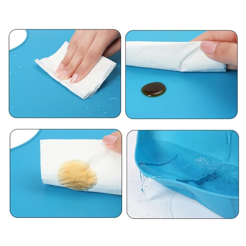 Adults Waterproof Anti-oil Silicone Bib Elderly Aged Mealtime Cloth Protector