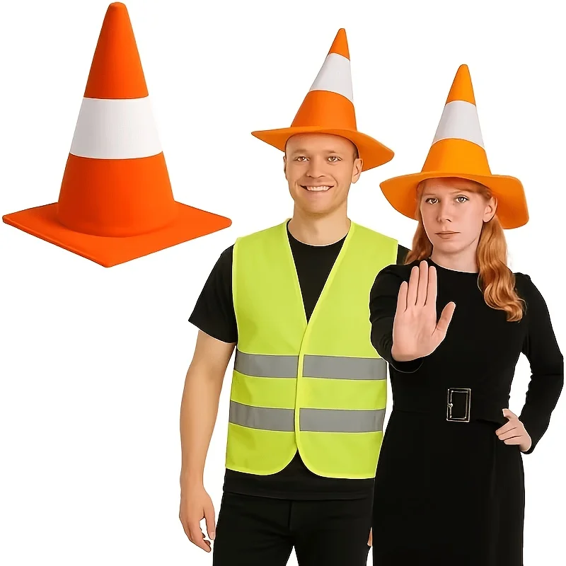 1pc Party Roadblock Top Hat - Dress-Up Traffic Signal Hat - Simulated Traffic Barrier Hat, Suitable for Role-Playing, Halloween