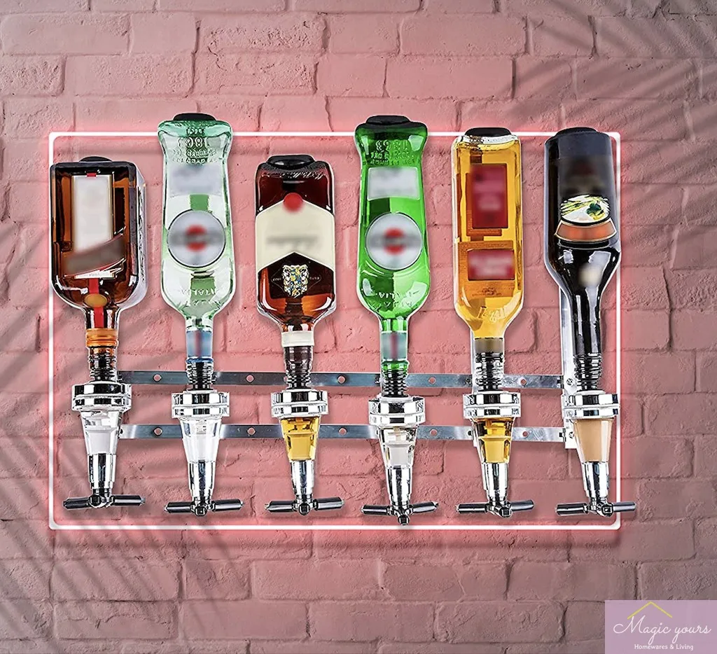 Wall-mounted wine pouring rack, pourer, dispenser, measuring base wine, barning tools, bar home party wine utensils