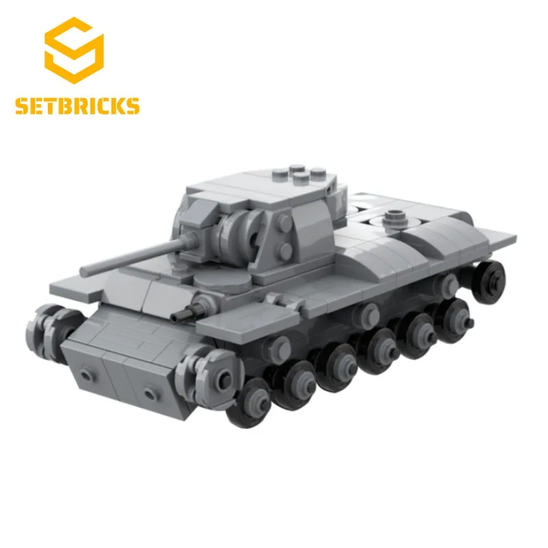 

SETBRICKS MOC WW2 KV-1 Soviet Heavy Tank Building Blocks DIY Military Classic Collection Bricks Model Toys For Children Gift