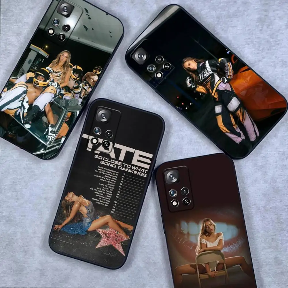 Tate Mcrae قريبة جدًا إلى ما حافظة هاتف لهاتف Samsung S 25,24,23,22,30,21,10,9,Ultra,Plus,Lite,FE,4,5G حافظة ناعمة سوداء