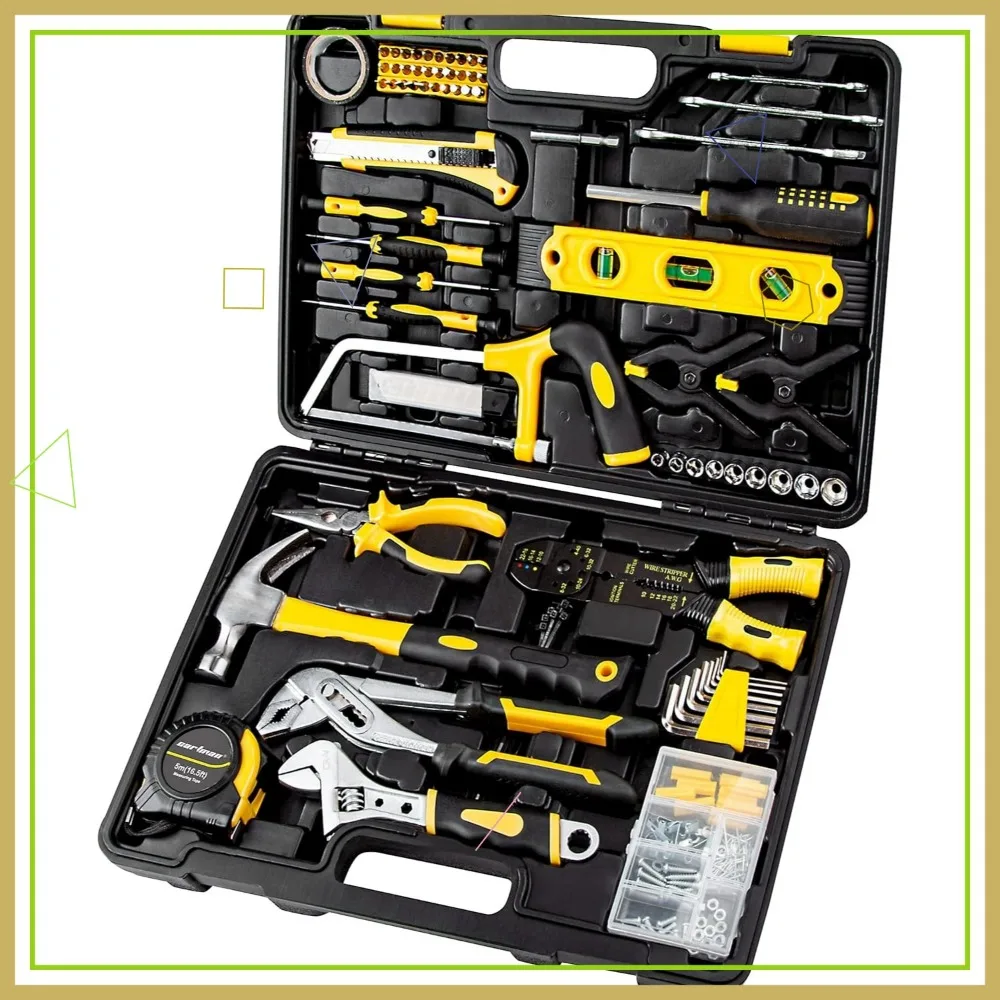 

Набор бытовых инструментов из 218 предметов с пластиковым чехлом для хранения домашних ремонтов и проектов «сделай сам»