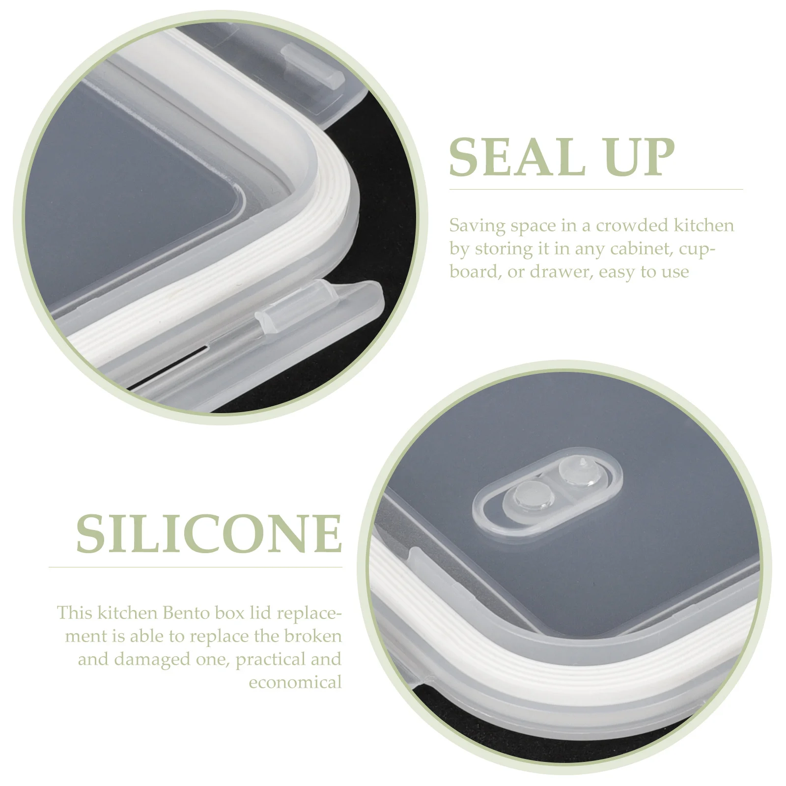 

Premium Rectangle Lunch Box Sealing Cover Lightweight Bento Box Lid Replacement Accessory Sealing Cover