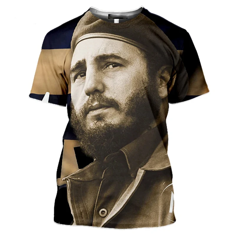 Cuba Fidel Castro Che Guevara 3D Printed T-shirt Women Summer Short Sleeve O-neck Casual Harajuku Hip Hop Shirt Tees Clothing