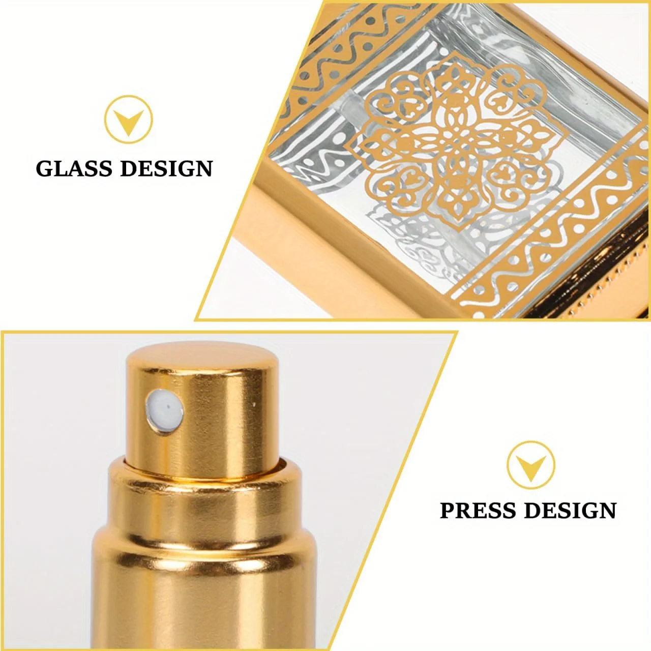 4pcs Perfume Bottle Spray 15ML Glass Empty Perfume Atomiser Refillable Leak-proof High-end Travel Bottle(Random Pattern Style）